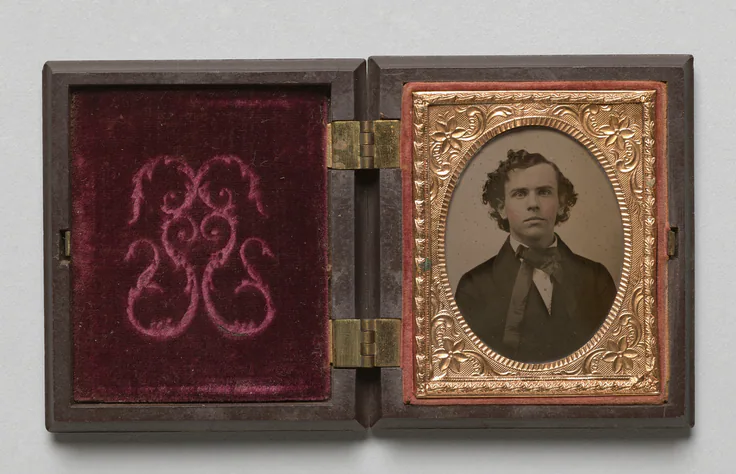 Portrait of a Young Man: ambrotype with hand-tinting, c. 1855.