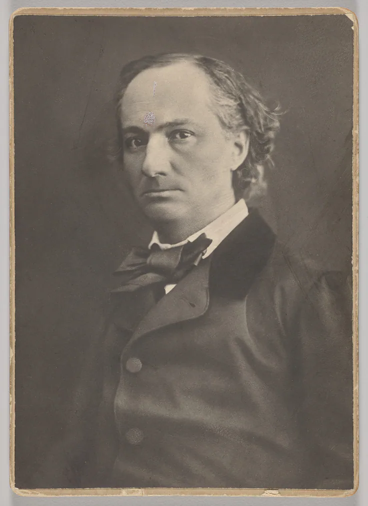 Portrait of Baudelaire: albumen print, cabinet card by Nadar, 1856–58.
