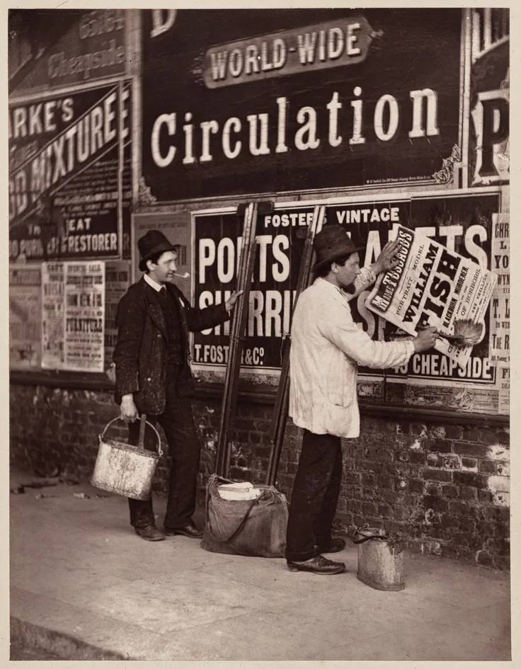 Street Advertising: woodburytype by John Thomson, 1876–77.