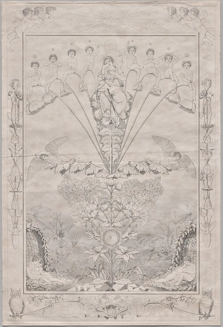 Night: etching on heavy wove paper by Philipp Otto Runge, 1803–5.