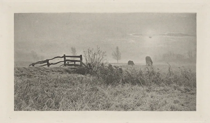 A Winter's Sunrise: photogravure by Peter Henry Emerson, before 1891, published 1895.