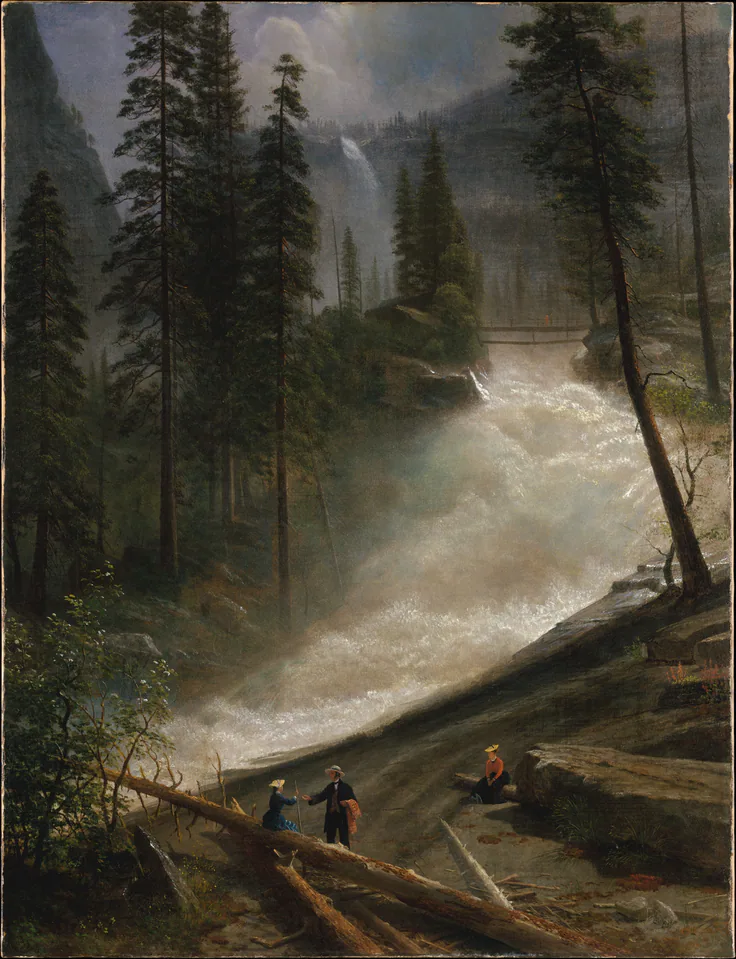 Nevada Falls, Yosemite: oil on canvas by Albert Bierstadt, 1872 or 1873.