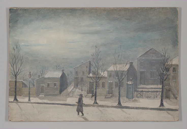 City Watchman: oil on slate paper by William P. Chappel, 1870s.