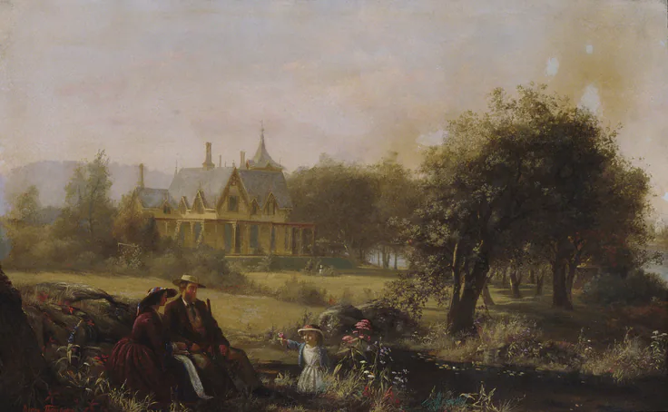Summer Flowers: oil on canvas by Jerome B. Thompson, 1859.