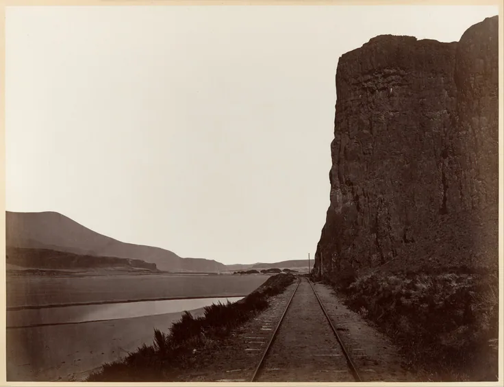 Cape Horn near Celilo: albumen silver print from glass negative by Carleton E. Watkins, 1867.