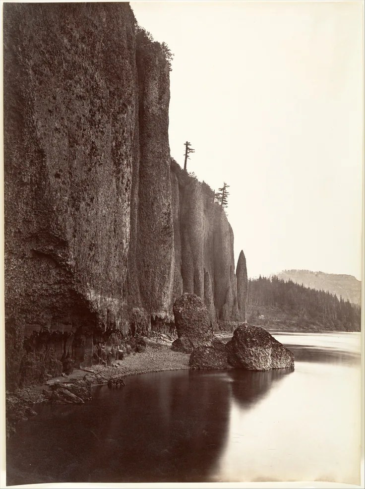 Cape Horn, Columbia River, Oregon: albumen silver print from glass negative by Carleton E. Watkins, 1867.