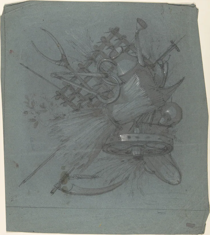 Harvest Trophy: drawing by Charles Monblond, 19th century.