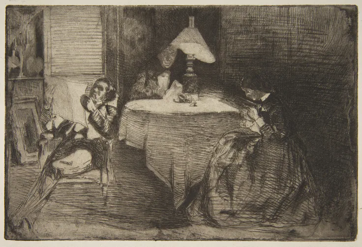 The Music Room: print by James McNeill Whistler, 1859.