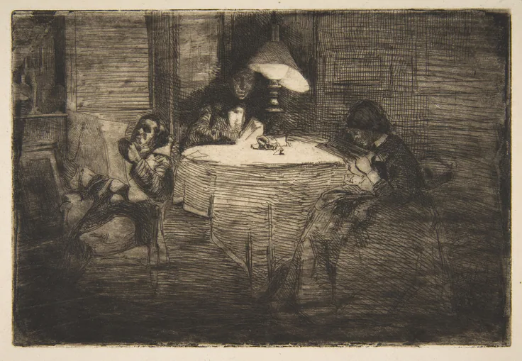 The Music Room: print by James McNeill Whistler, 1859.