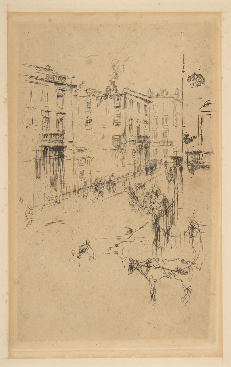 Alderney Street: electrotype copy of etching by James McNeill Whistler, [1880–81].