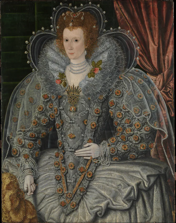 Portrait of a Woman: oil on wood by British Painter, ca. 1600.