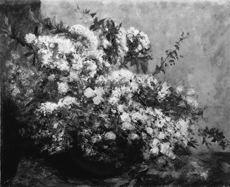 Spring Flowers: oil on canvas by Gustave Courbet, ca. 1855–60.