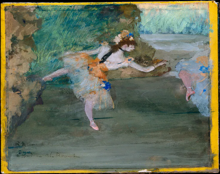 Dancer Onstage: drawing by Edgar Degas, ca. 1877.