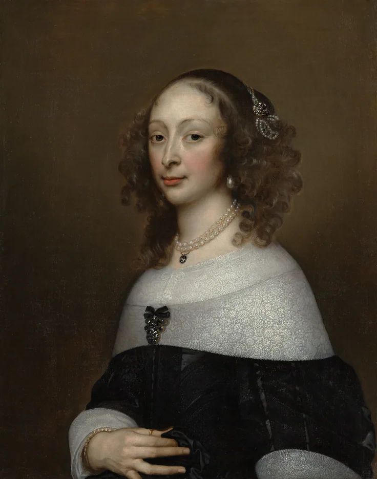 Portrait of a Woman: oil on canvas by Adriaen Hanneman, ca. 1653.