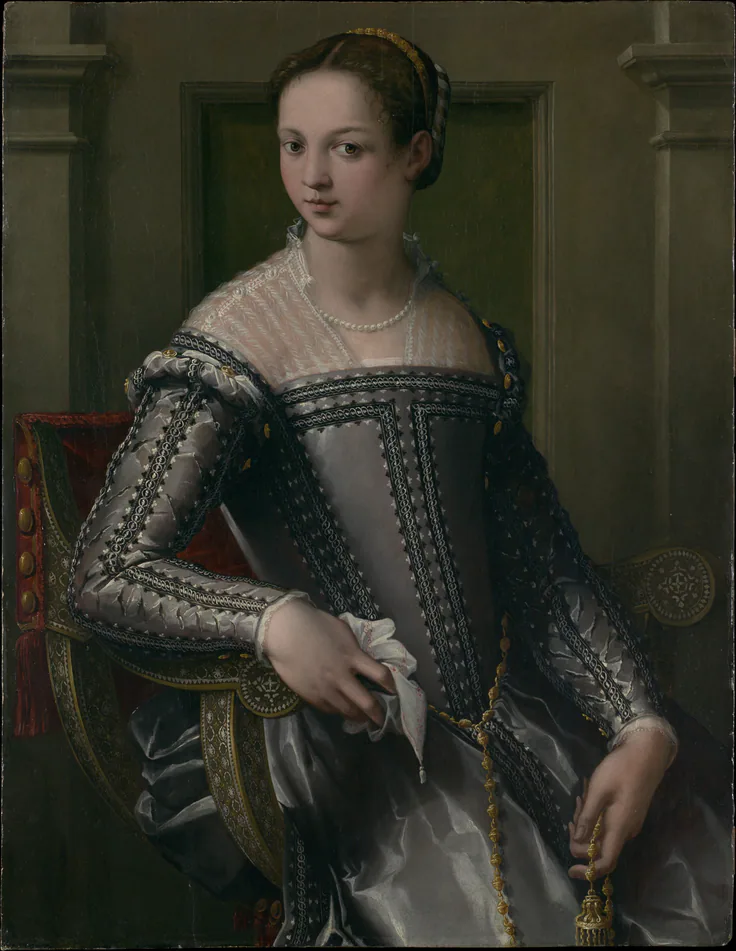 Portrait of a Woman: oil on wood by Italian, mid-16th century.