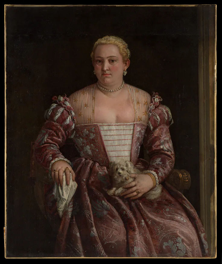 Portrait of a Woman: oil on canvas by Francesco Montemezzano.