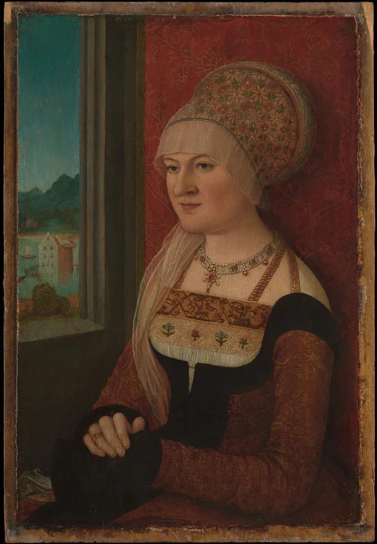 Portrait of a Woman: oil on linden by Bernhard Strigel, ca. 1510–15.