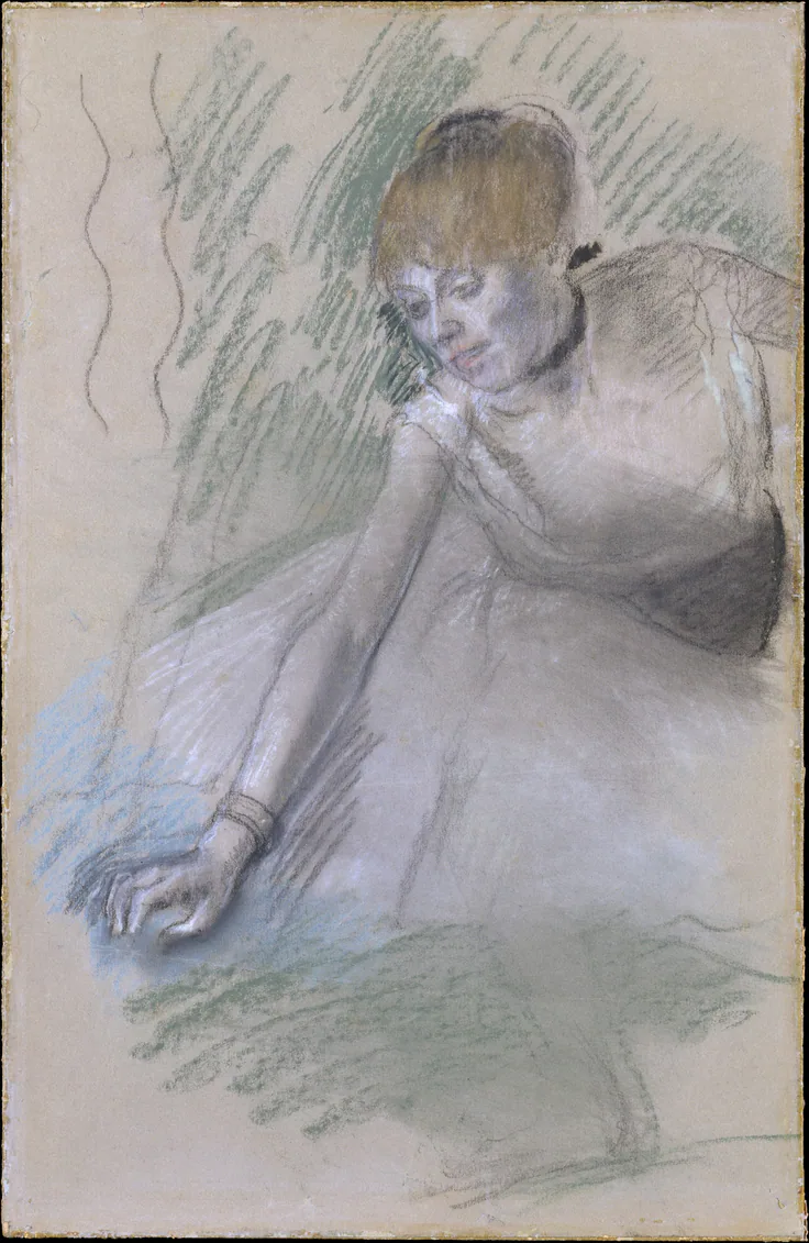Dancer: pastel on paper, laid down on board by Edgar Degas, 1880–85.