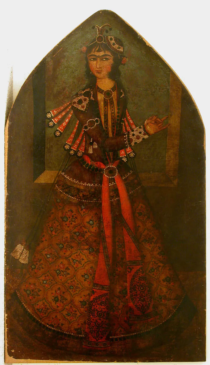 Dancer: oil and gold on canvas, early 19th century.