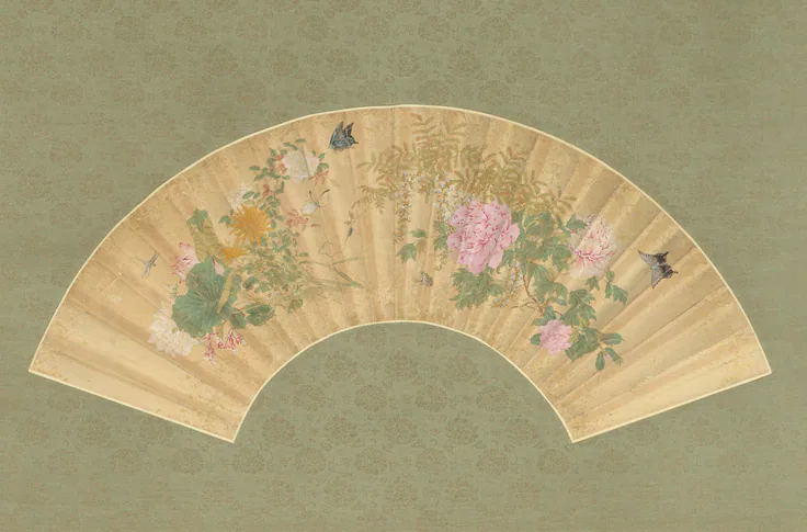 Summer Flowers: painting by Katsushika Isai.
