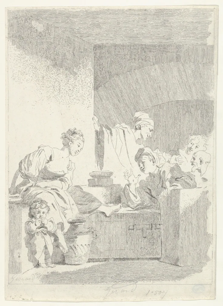 Interior: etching by Jean Honoré Fragonard, 1778.
