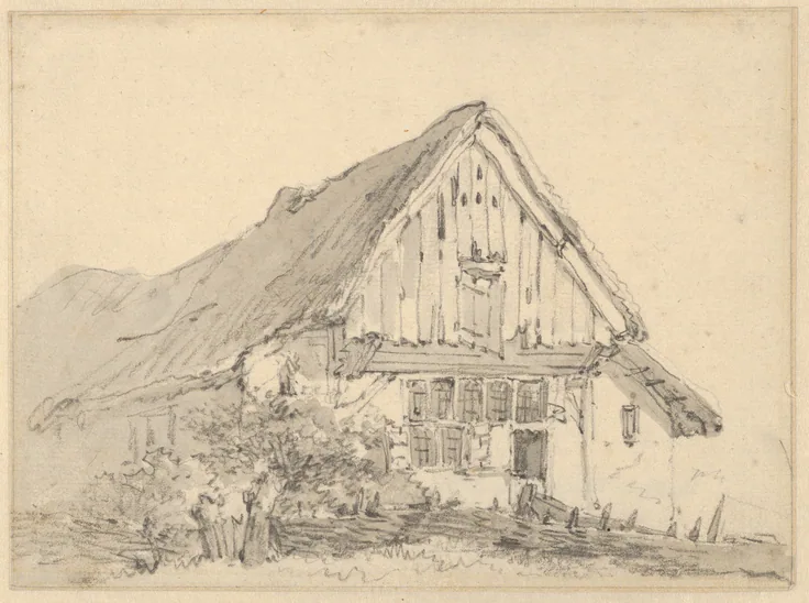 A Farm Building: drawing by Emanuel Murant, mid-to late 17th century.