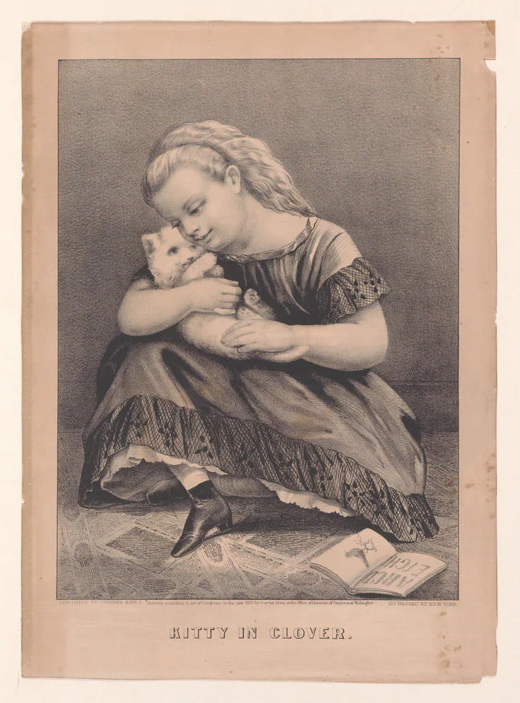 Kitty in Clover: lithograph by Currier & Ives, 1872.